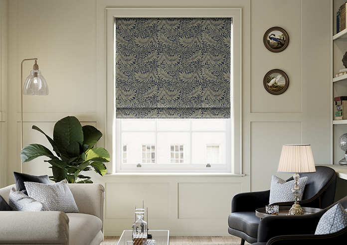 William Morris At Home Larkspur, Woven Indigo - Roman Blind - Image 3